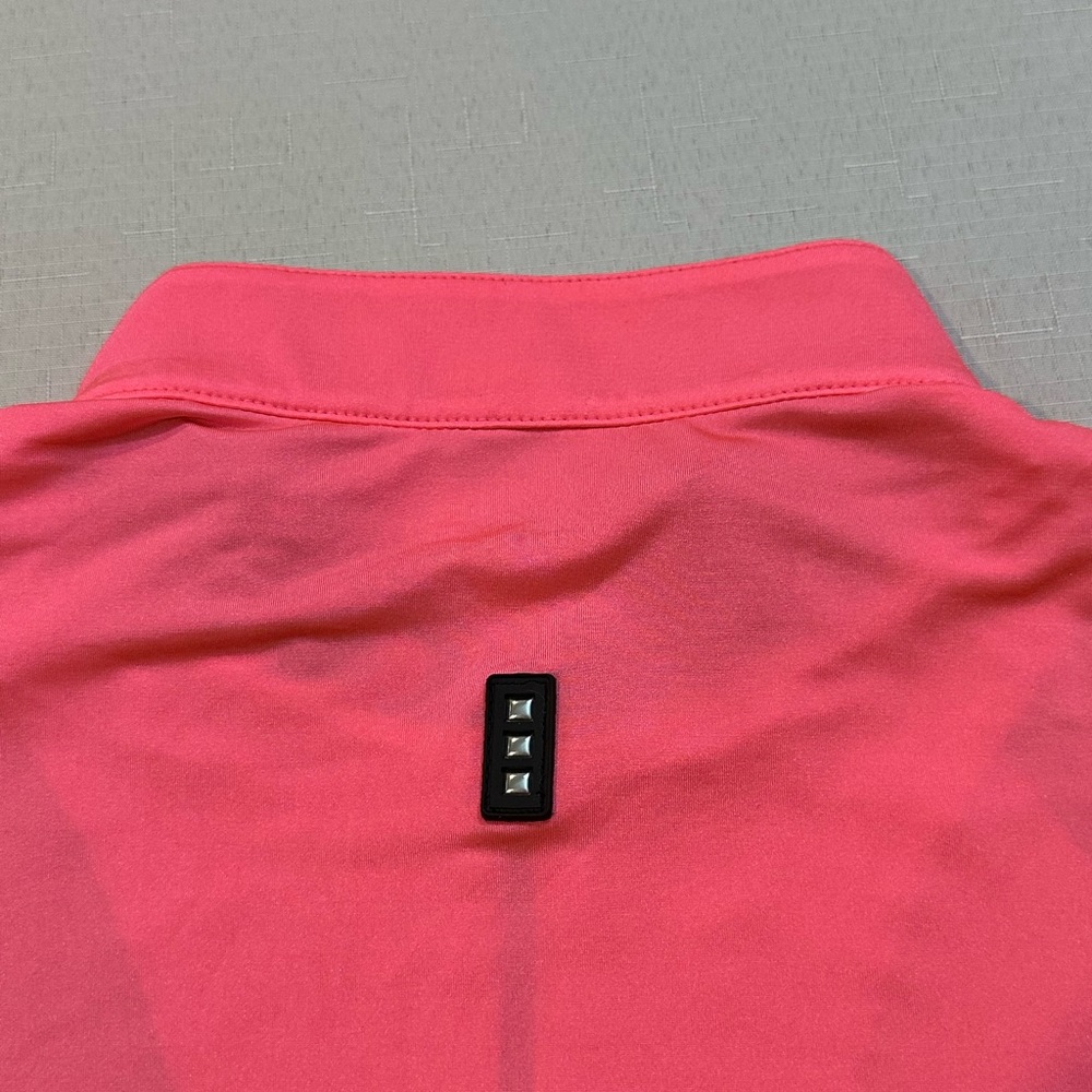 Jamie Sadock Women’s XL Pink Black Geometric Golf Top 1/4 Zip Studded Collar - Picture 10 of 16